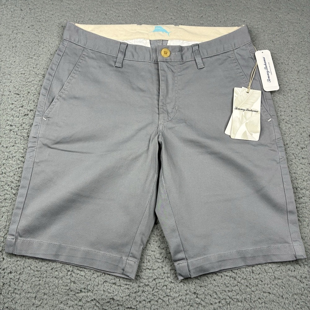 Tommy Bahama Boracay Chino Shorts Men's 28 Gray Gravel 9" Inseam NWT